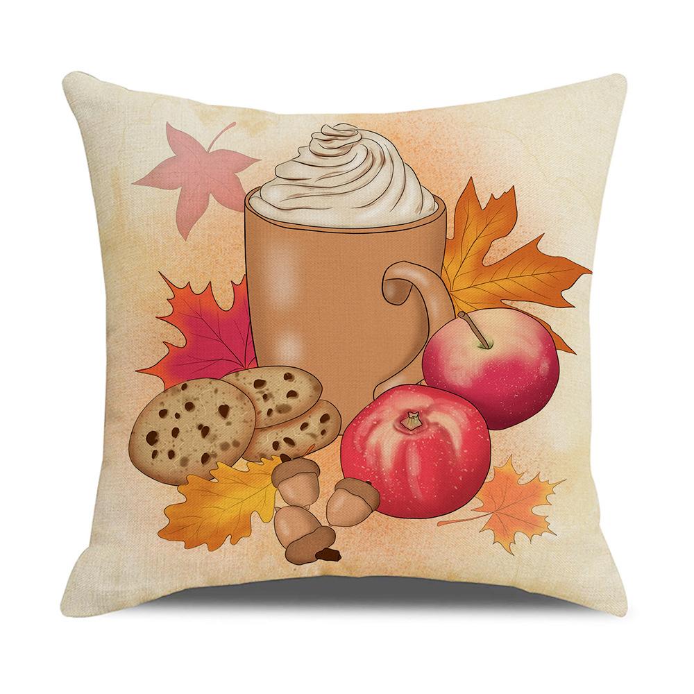 Home Autumn Pillow Cover New Pumpkin Truck Linen Cushion Cushion Cover