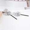 Simple Geometric Ring Stud Earrings, Cold Temperament Spherical Earrings, Fashionable Long Fringed Earrings