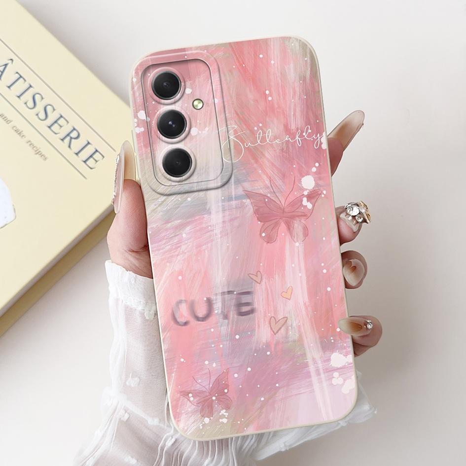 Case For Samsung Galaxy A53 A54 A55 5G Cover SM-A536B SM-A546V SM-A556B Shockproof Funda Fashion Flower Soft Silicone Matte Etui