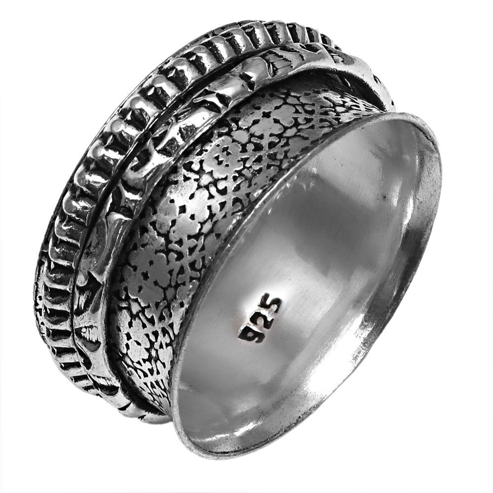 Silver Spinner Ring For Women Four Spinner Ring Fidget Silver Jewelry Ring"10.5"