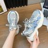 Sommer neue Mesh atmungsaktive dicksohlige Damen Höhe erhöhen kleine leichte Lauf-Sport-Freizeitschuhe