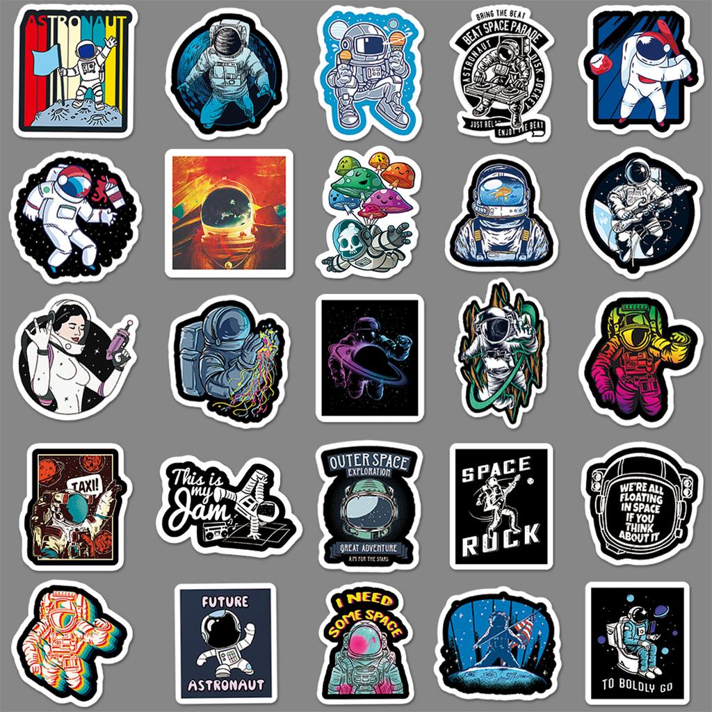54 Dream Space Astronaut Doodle Creative Suitcase Stickers Laptop Scooter Cartoon Decorative Stickers