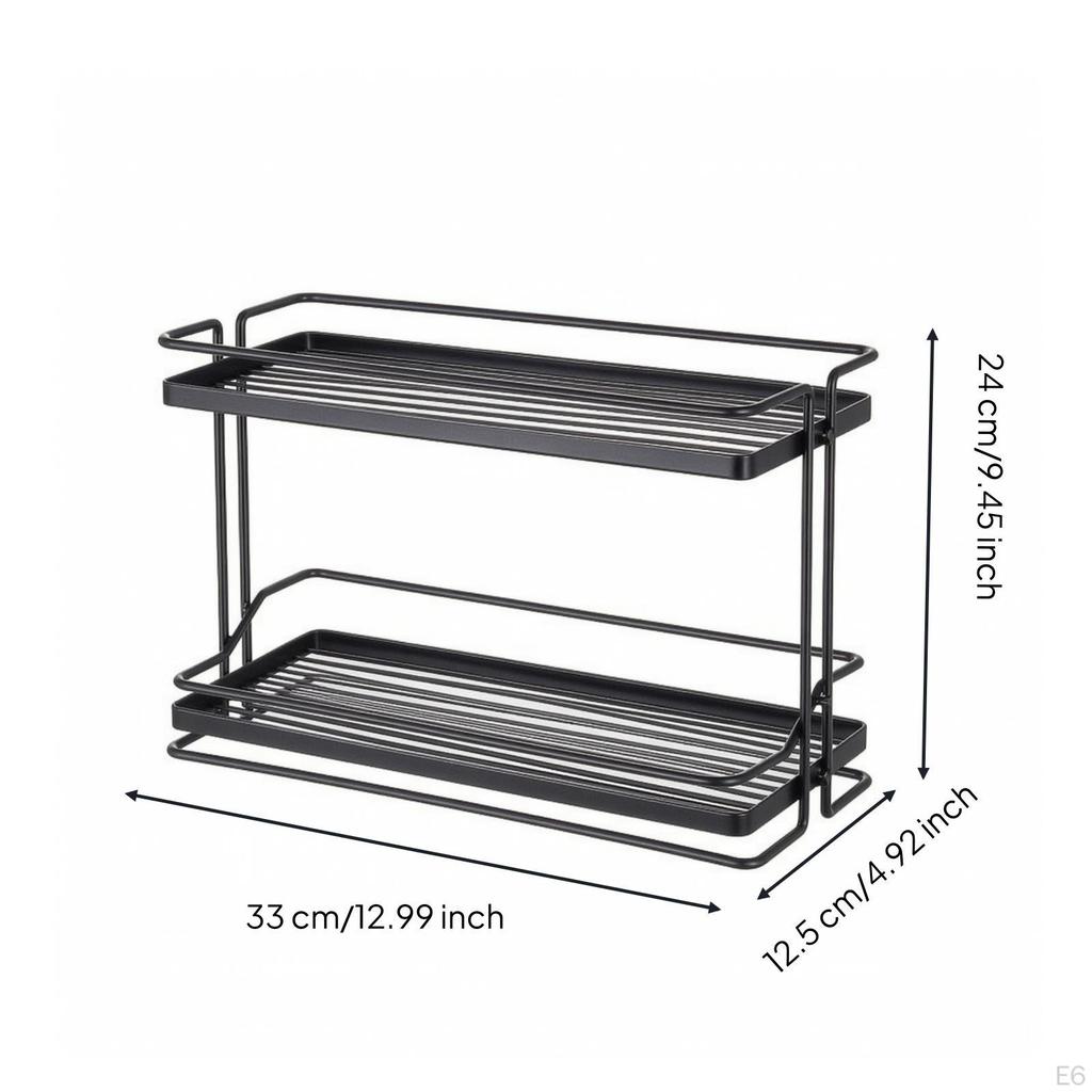 Counter Shelf Organizer with Two Tiers Ventilated Countertop SpaceSaving DoubleLayer