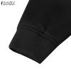 ZANZEA Damen Casual Langarm Herbst Hoodies Sweatshirt Kleid