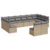VidaXL Garden Lounge Set with Cushions 12 Pcs Beige Braided Resin 3218369