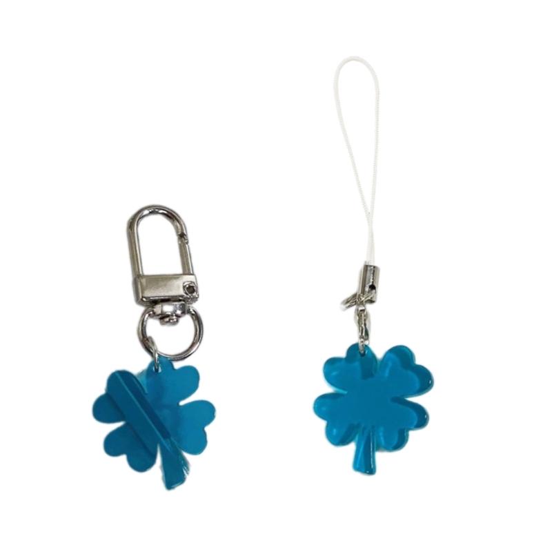 2Pcs Four Leaf Phone Chain Stylish Bag Pendant Multifuntional Phone Accessory Fashion Phone Lanyard for Everyday Use