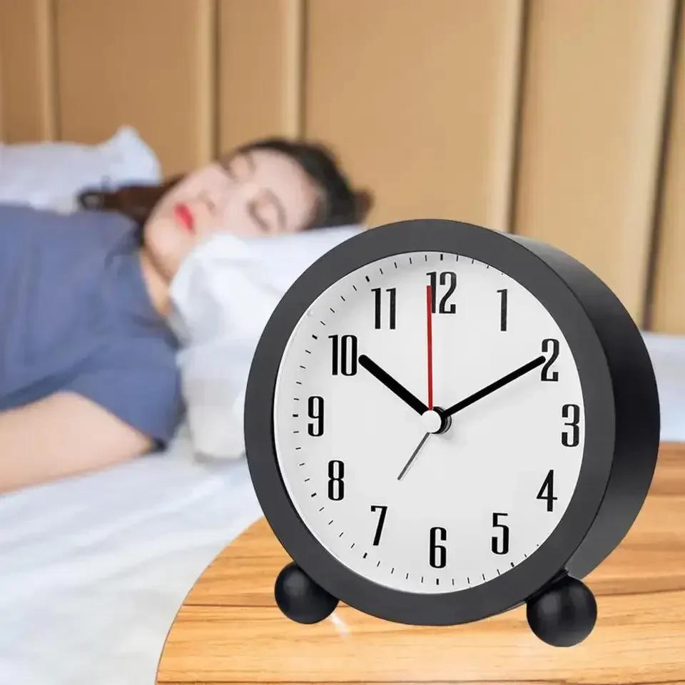 Nordic Simple Luxury Alarm Clock Mute Stereo Numeral Children's Student Desk Table Clock Bedroom Study Room Simple Clock