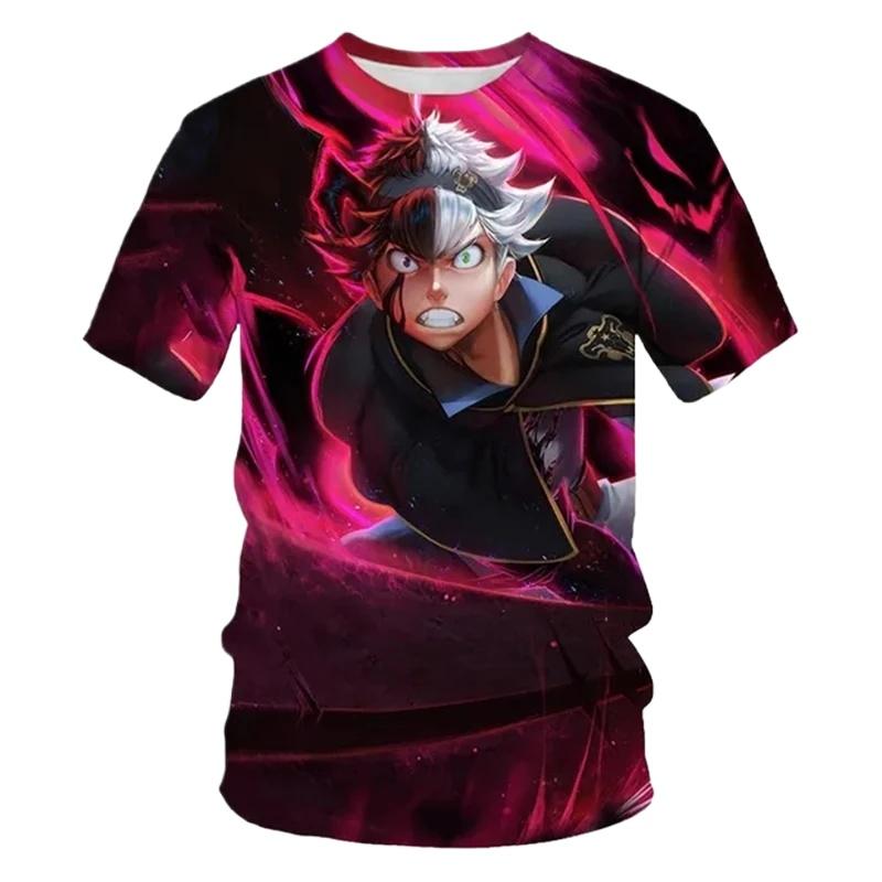 Man's Casual Short Sleeve T-Shirt Anime Black Clover 3D Print Tops Streetwear Cool Tees Parent Adult Clothing Short Sleeve