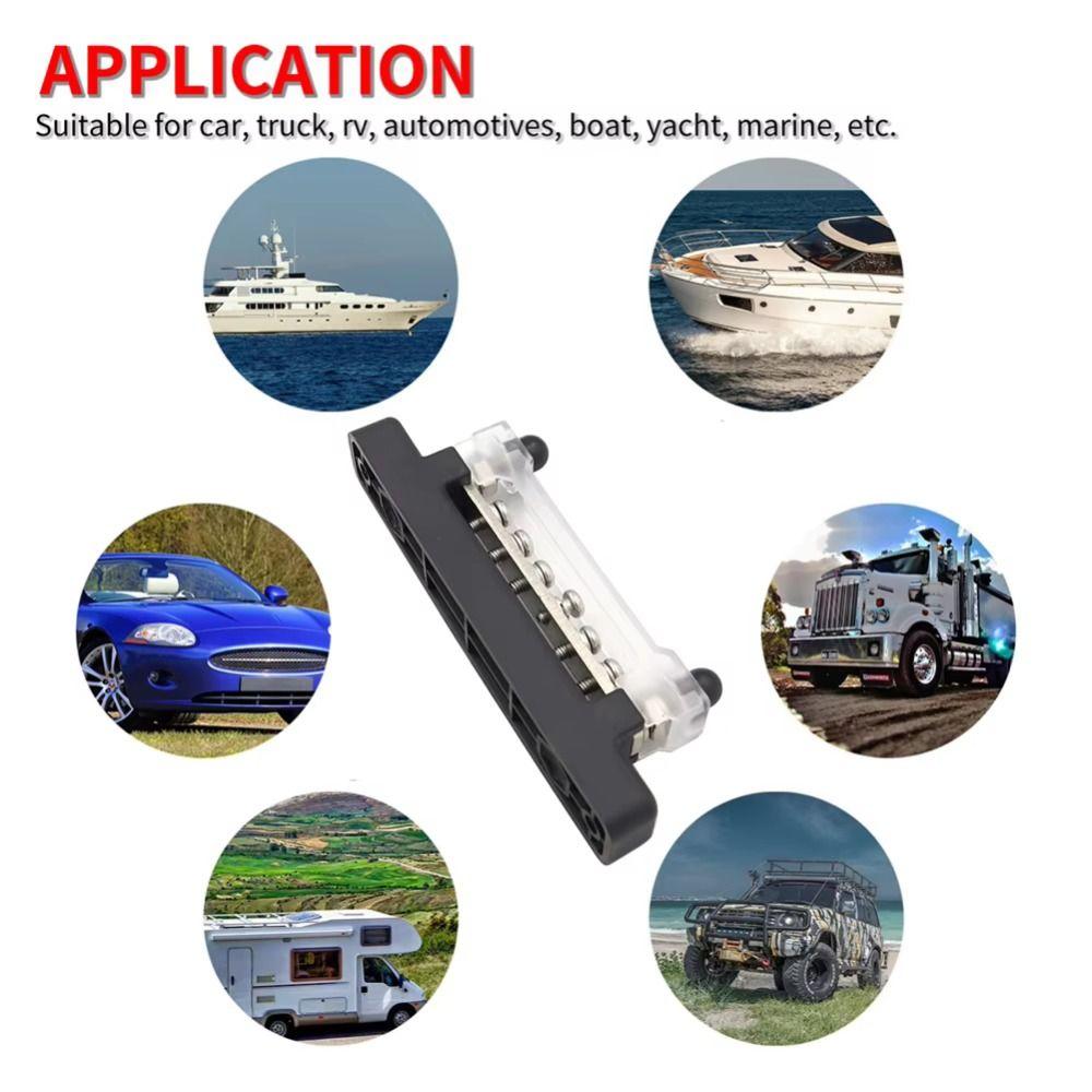 Waterproof Power Distribution Block M6 Stud Bus Bar Power Distribution Terminal Block  RV