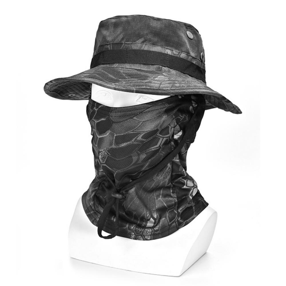Outdoor Camouflage Mountaineering Hat Cycling Sunscreen Hat Full Face Sunscreen Mask Men's Sunscreen Hat Fisherman's Hat