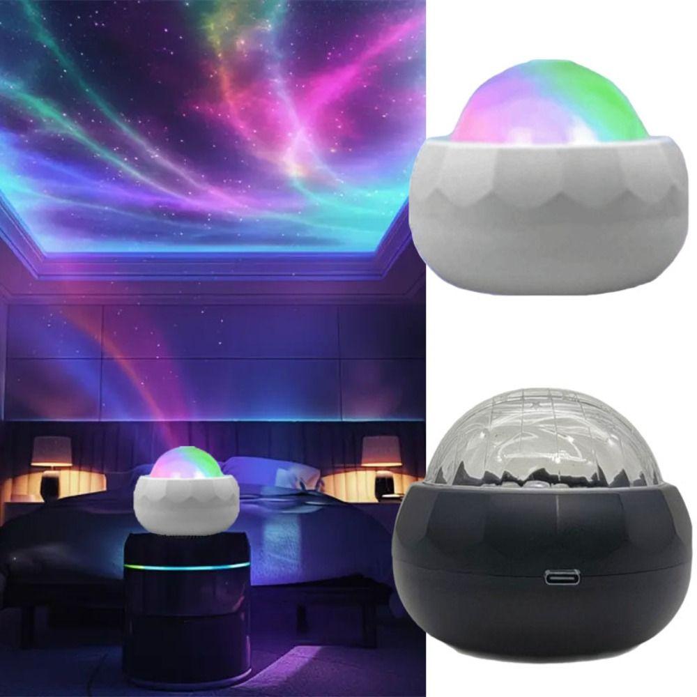 LED Light Starlight Projector Colorful Light Water Ripple Effect Starry Sky Projector Glowing Lamp Iridescent Light Aurora Lamp