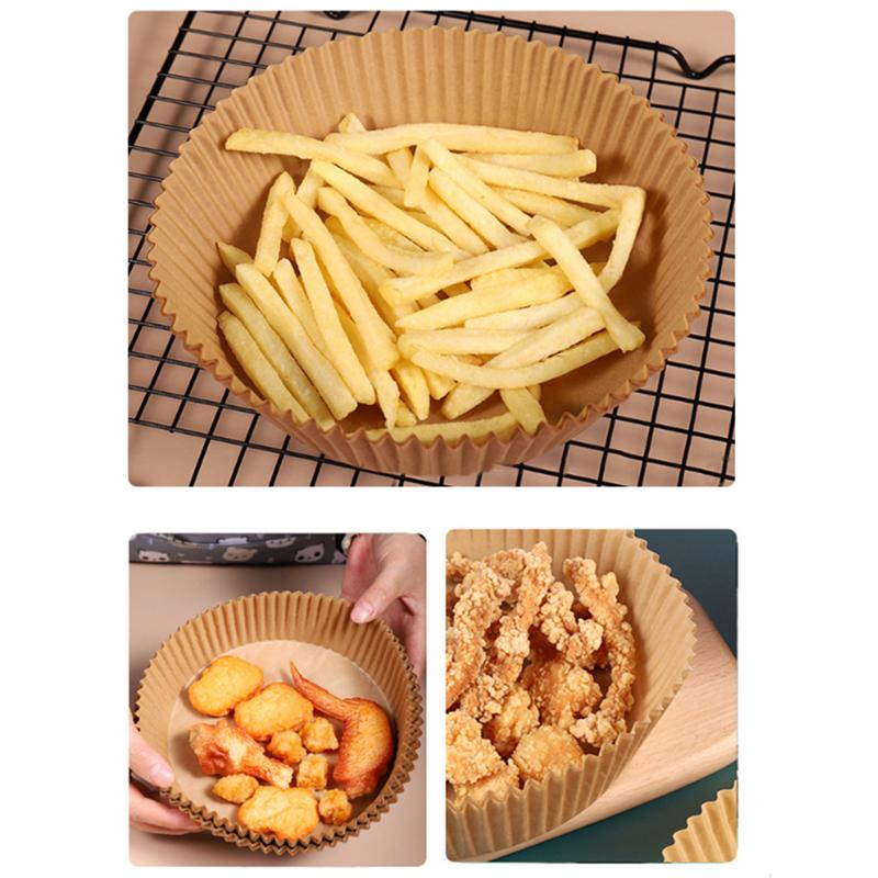 50 Stück Fritteusen Einwegpapier Antihaft Fritteusen Backpapier Rund Fritteusen Papier Einlagen Papier Küchenzubehör