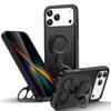 For iPhone 17 Pro Magnetic Case TPU+PC Shockproof Phone Cover with Dual Hole Kickstand