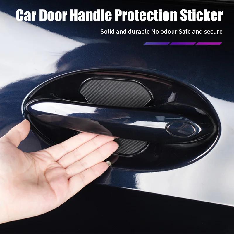 Car Sticker 2025 Hot 4PCS Car Door Handle Bowl Scratch Protector Carbon Fiber Stickers Anti Collision For BMW E46 E90 E60 F30 F1