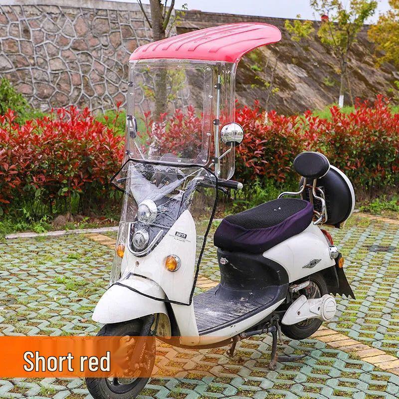 Electric Vehicle & Motorcycle Sunshade: Rainproof Canopy & Windshield for Bikes