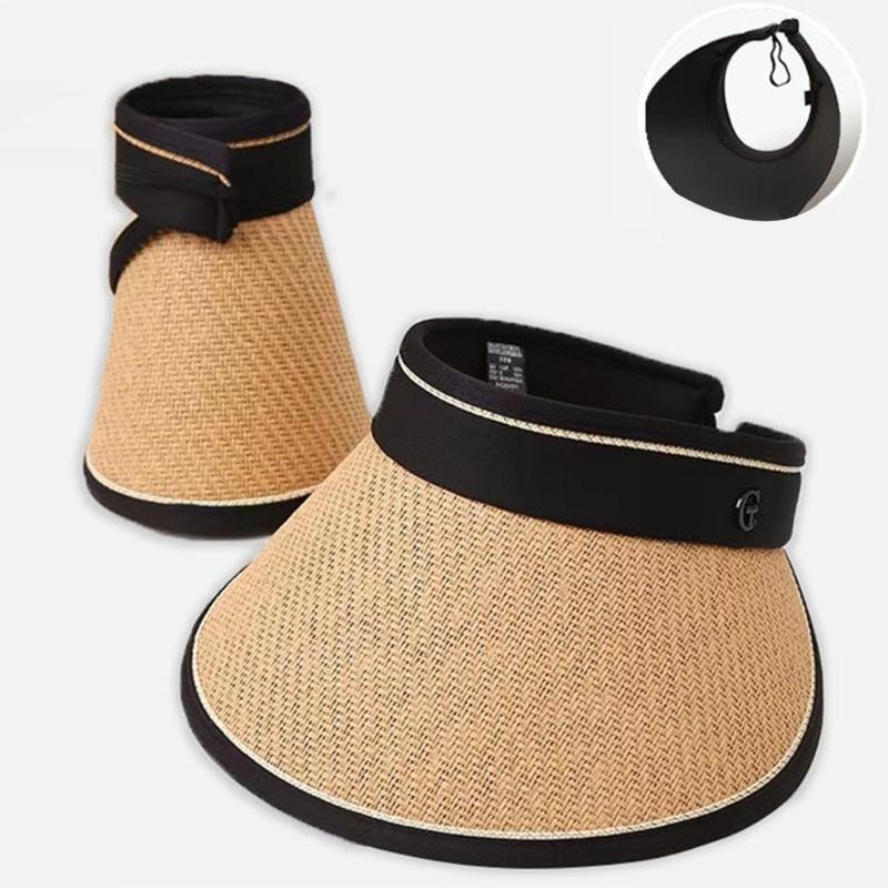 Women Visor Hat Summer Spring Long Brims Sunshade Hat Breathable OpenTop Hat for Beach Outdoor Cycling Hat Headwear