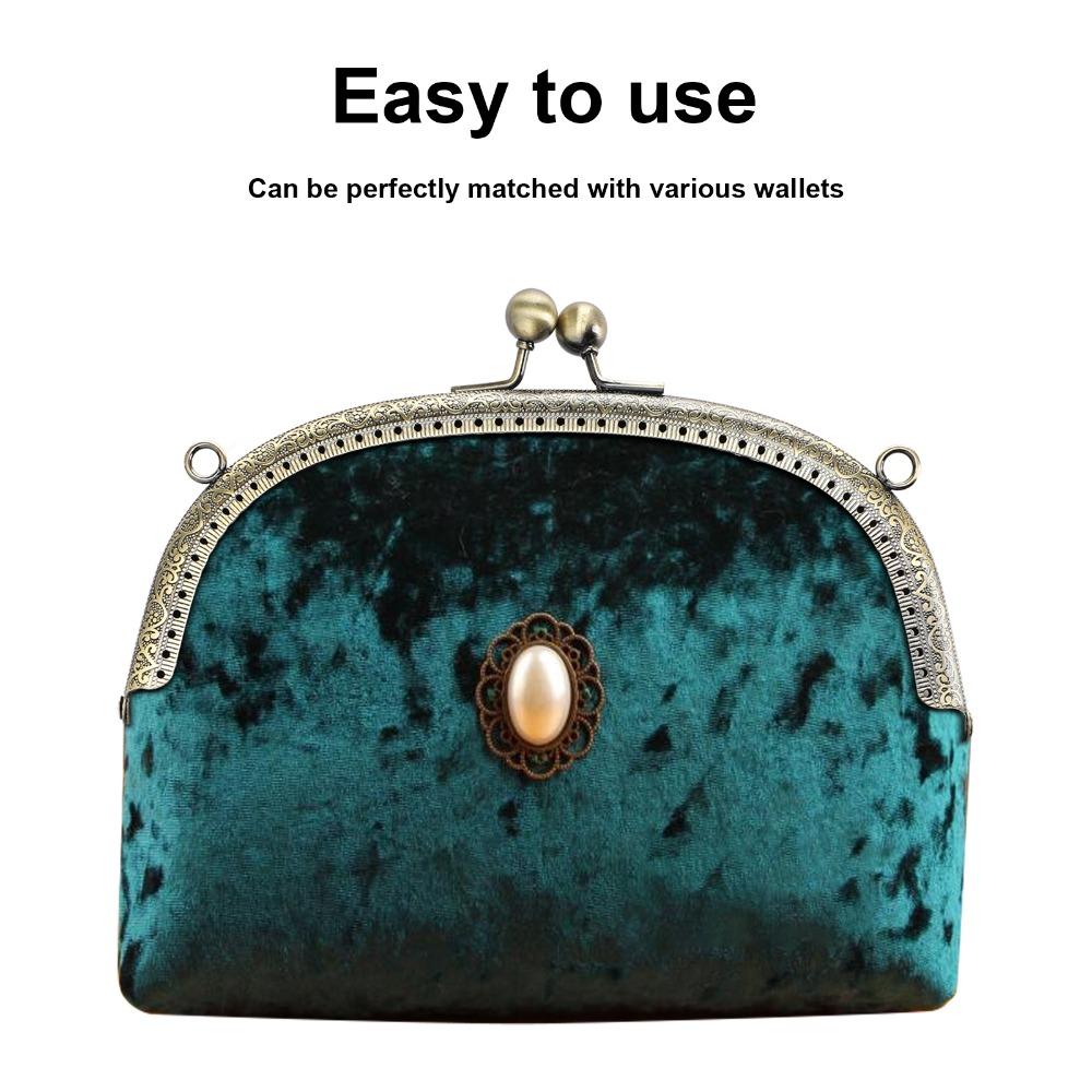 5Pcs Arc Shape Metal Purse Frame Bronze Embossed Clutch Frame  For Wallet Sewing