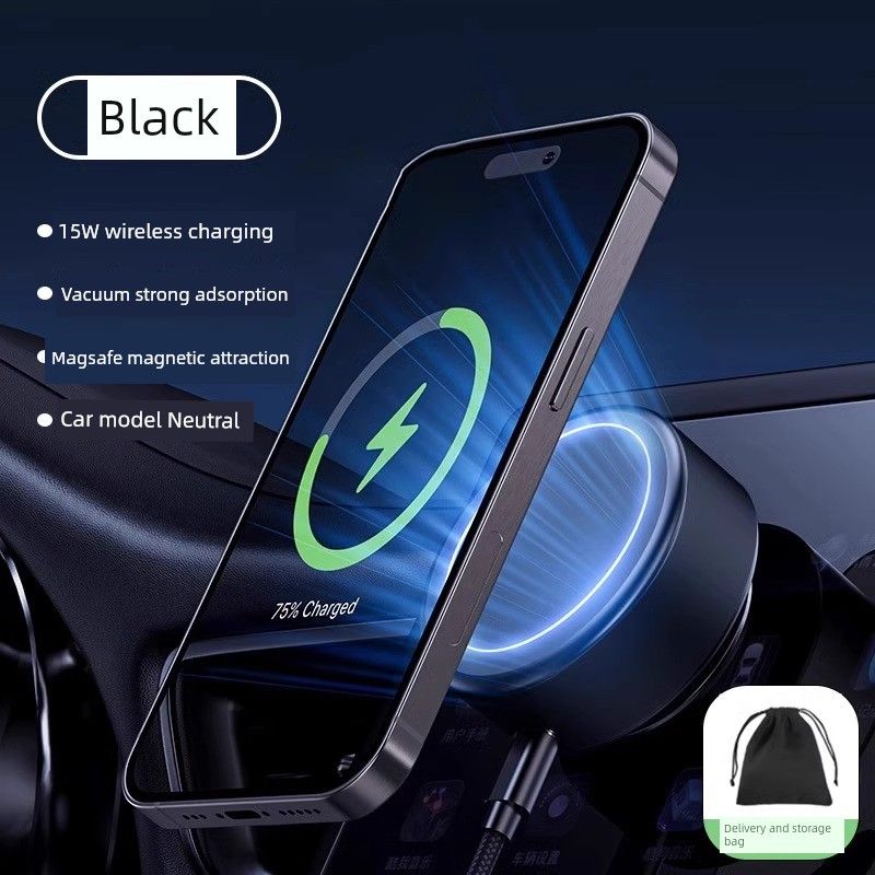 Car Phone Holder 2024 New Arrival Vacuum Adsorption Car Navigation Electric Suction Cup Magnetic Suction Multifunctional Mobile Phone Stand