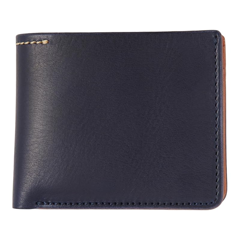 

bifold wallet italian leather genuine leather made in Japan handmade (Navy)