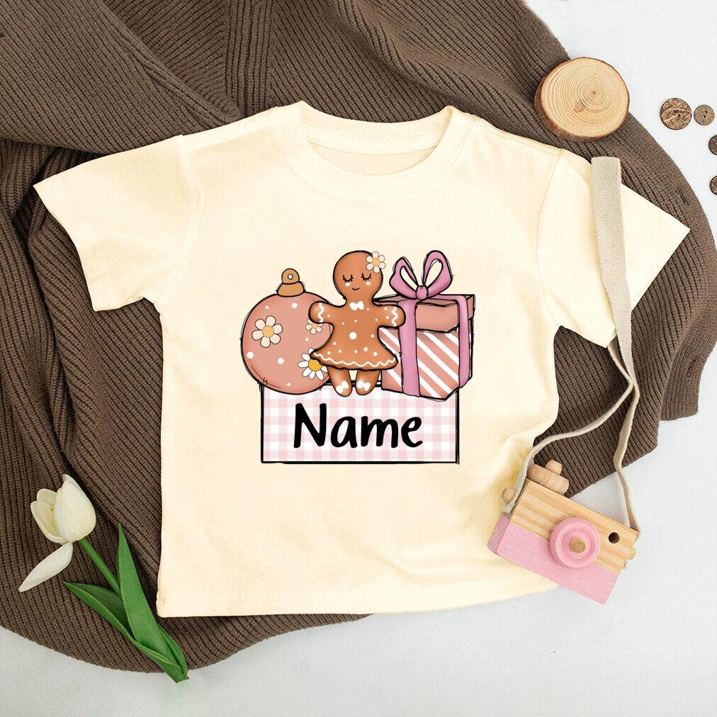 Personalized Christmas Kids Shirt Name Christmas Party Boys Girl Outfit Child Retro T-shirt Toddler Xmas Holiday Shirts