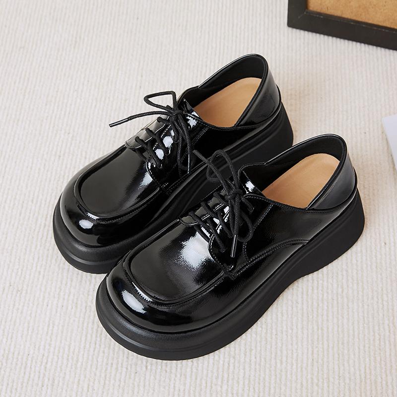 Fashion AIYUQI Loafers Female Genuine Leather Spring 2025 New Platform Ladies Shoes Large Size Lace-up Strap Women's Shoes