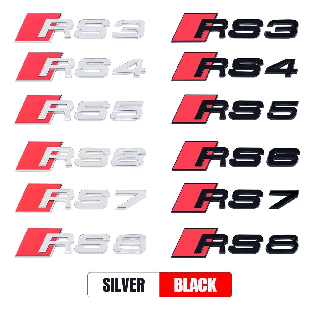 3D ABS Car Sticker Body Trunk Fender Badge Decoration Decal Auto Modification Accessorie for Hot RS6 RS7 RS8 RS3 RS4 RS5 Emblem