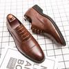 Spring and Autumn Lace-Up Business Leather Shoes Large Size Dress Leather Shoes Professional Office Black Oxford Leather Shoes Men