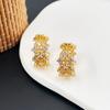 Niche Design Earrings, Ear Buckles, Women'S Personality Diamond-Encrusted Short Earrings, Hollow Zircon Earrings, Spot.