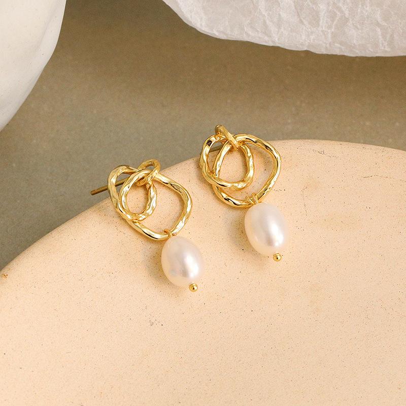 High Quality Freshwater Jewelry 925 Sterling Silver Natural Fresh Water Pearl Stud Earrings 9.4*7mm