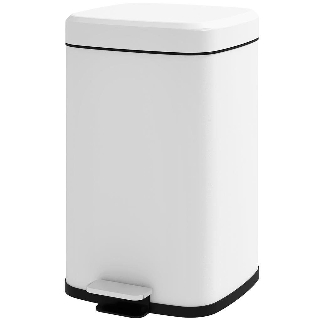 Kitchen Trash Can 20L With Soft Close Lid And Pedal Removable Inner Bucket 28Cm X 35Cm X 45H Cm White
