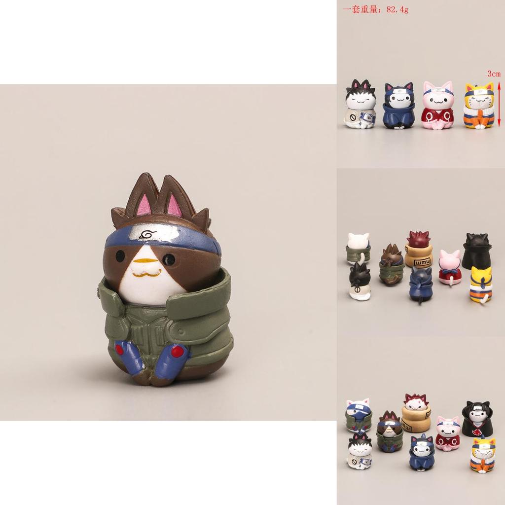 Small Size 8-piece Cat Figure Set Pvc Material 3cm Non-assembled Characters Collection
