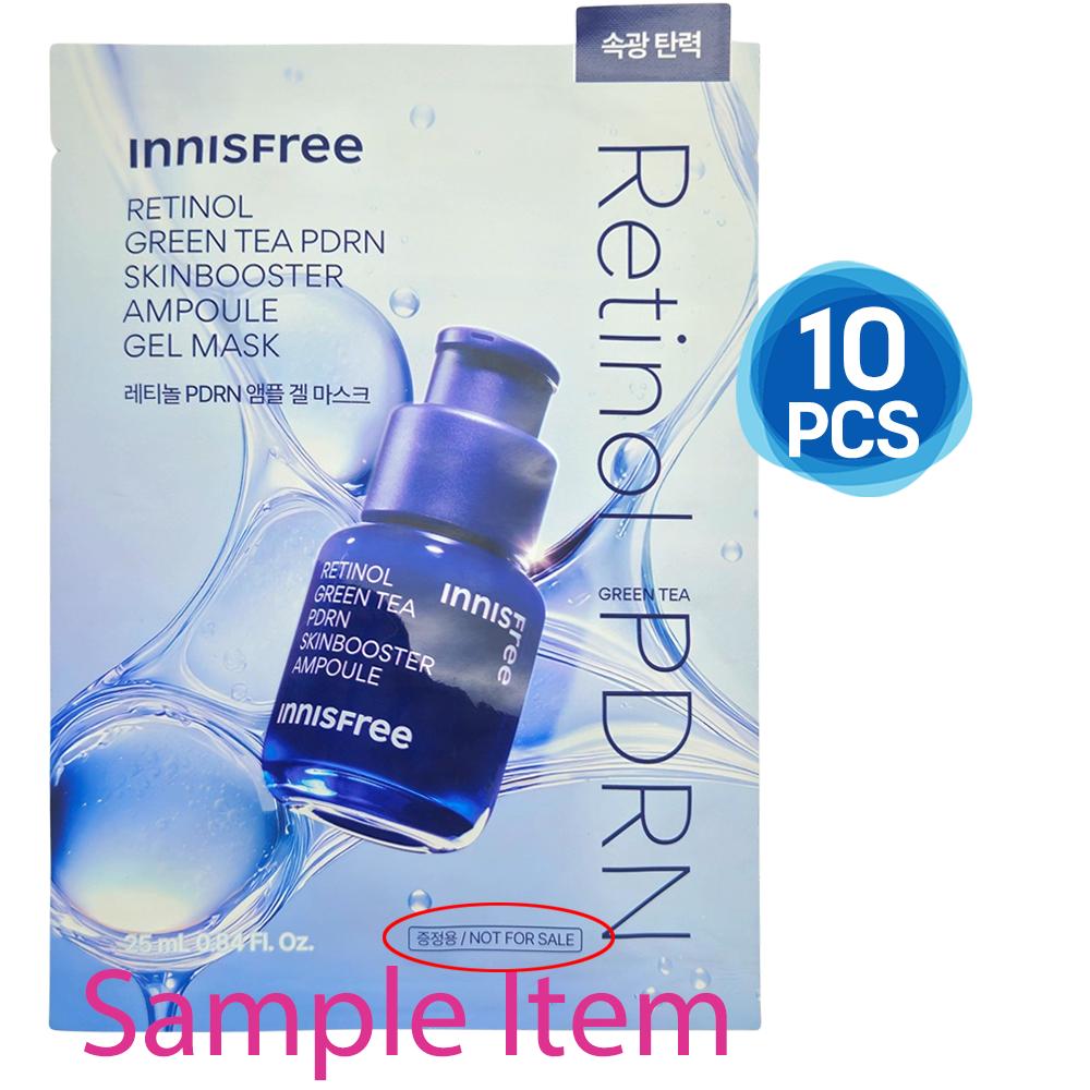 10 Stück_[INNISFREE] Retinol Grüner Tee PDRN Skinbooster Ampullen Gelmaske 23ml (Stichprobe)