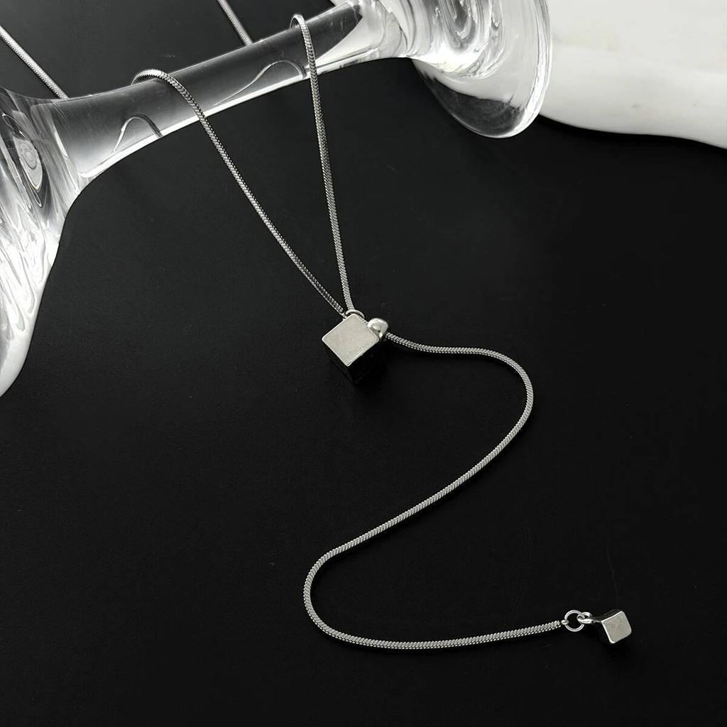 Ingemark Trendy Silver Color Stainless Steel Long Snake Chain Necklace Women Elegant Imitation Pearl Pendant Choker Jewelry Gift