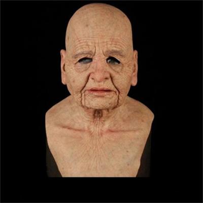 Bald Old Woman Halloween Mask Cosplay Prop