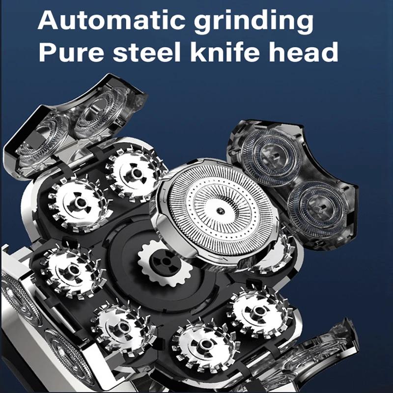 All In One LED Hair Trimmer Men USB Multiple Size Shaver Waterproof IPX7 9D Bald Haircut Machine 0mm Birthday Gift for Boyfriend