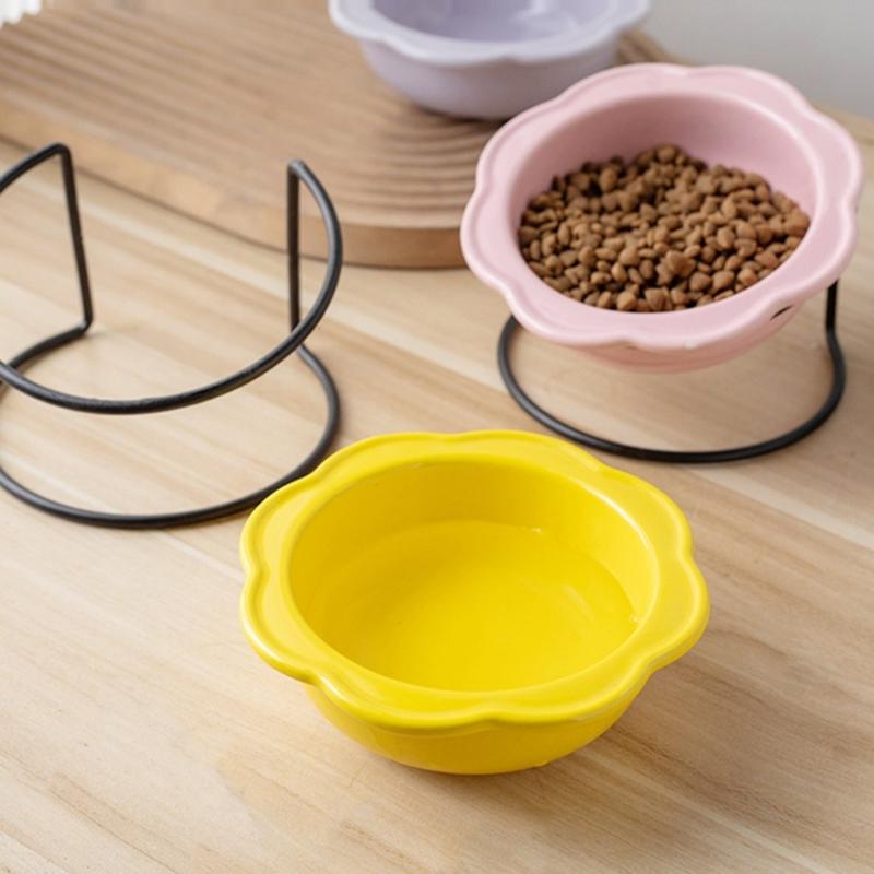 Ceramic Cats Water And Food Dish Bowl Nonslip Feeder Bowl For Pet Kitten Watering Feeding Tool Home Use