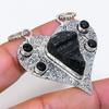 Natural Black Tourmaline, Spinel 925 Sterling Silver Jewelry Pendant 2.21" ZS-1272
