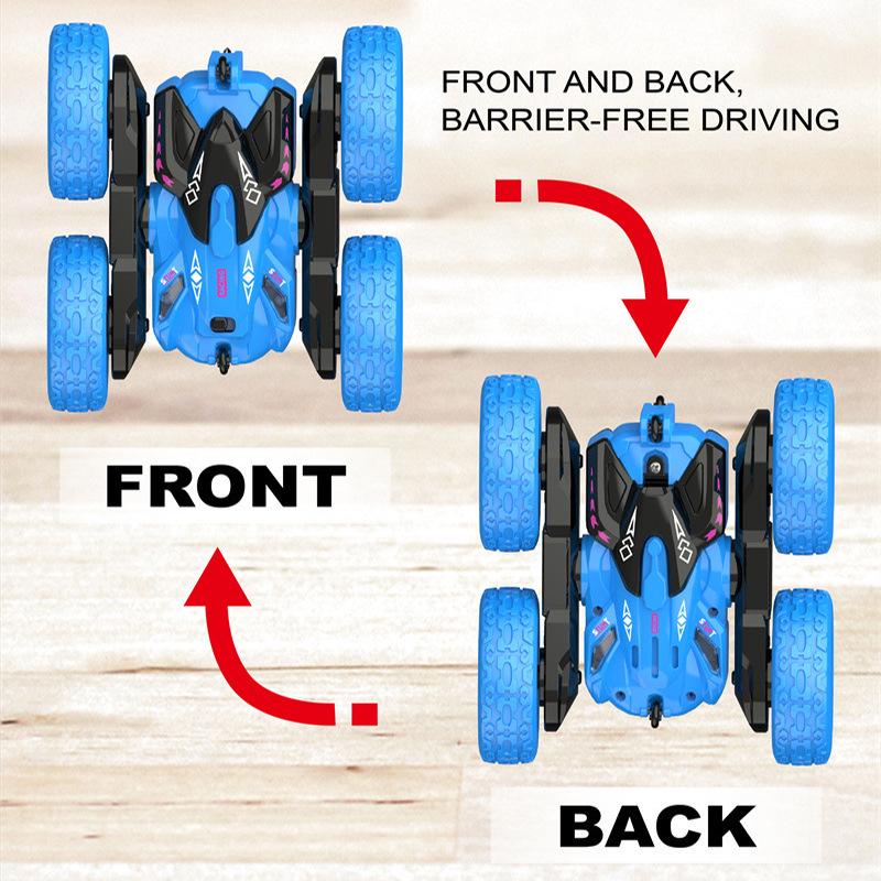Children's 4-Wheel Double-Sided Long-Distance RC Stunt Car with 2.4G Control, LED Lights, Off-Road and Drifting Capabilities