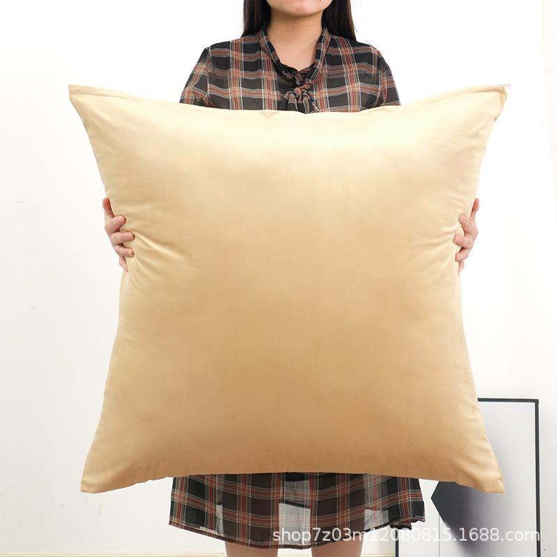 Soft Velvet Large Square Pillow Cover Sofa Cushion Living Room Back Bedside Cushions Case Protector Solid Color 80x80CM