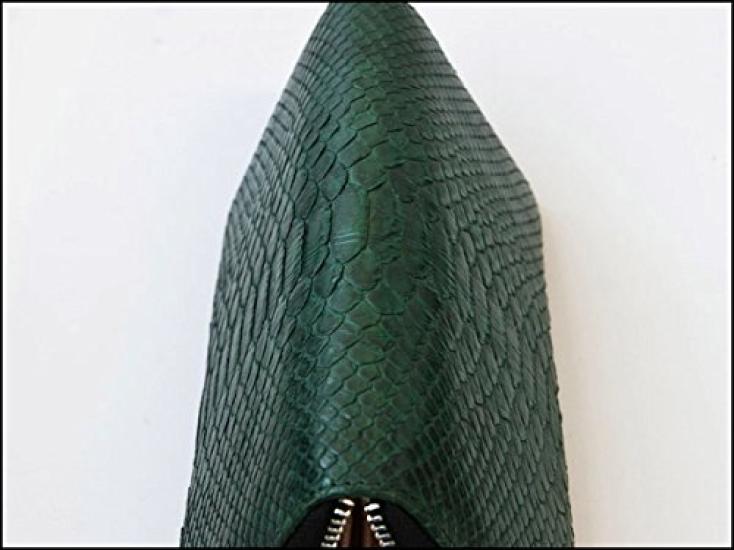 Godin Diamond Python Zip-Around Long Wallet (sppw8005cpmD.Green, Dark Green) [Snake Leather Wallet][Men's Long Wallet][Single Zip-Around Long