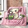 Axolotl Drink Green Boba Customize Your Name Blanket Warm Comfortable And Soft Blankets Are Suitable For Home Lunch Break Blanket Office Sofa Sofa