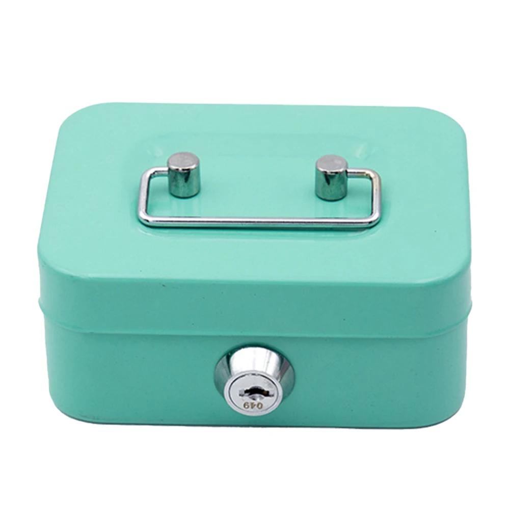 

Metal Piggy Bank with Key Lock Money Box 4.53x3.78x2.28inch Money Organizer Small Storage Box for Adults and Kids зелёный