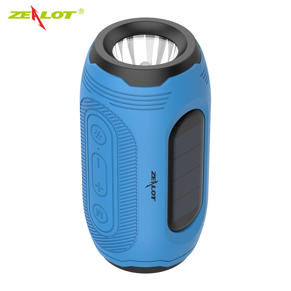 

ZEALOT A4 Blue Mini Wireless Bluetooth 5.0 Динамик с солнечной зарядкой, уличный басовый динамик 8H