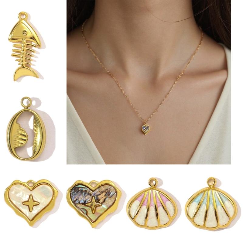 Set di Artigianato Collana con Ciondolo Conchiglia Stella Marina Fatto a Mano per Vacanze al Mare Gioielli Regali