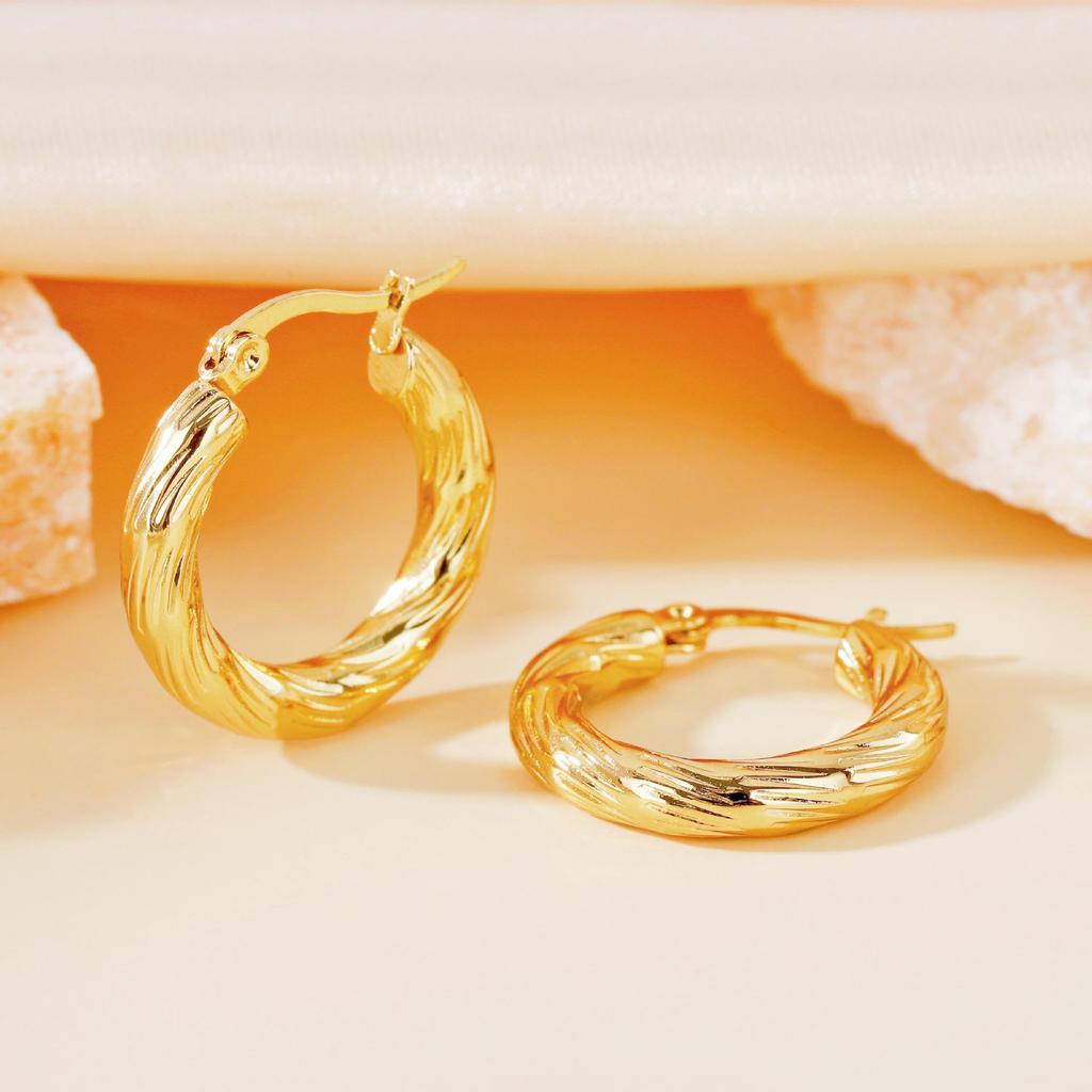 2025 Trendy Large Titanium Steel Hoop Earrings for Women - Exaggerated, High-End, Colorfast Design