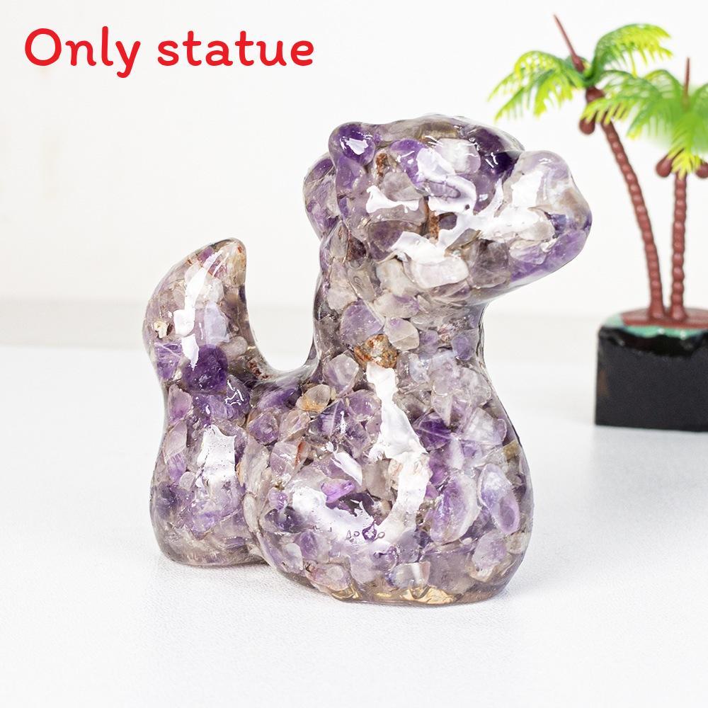Resin Animal Figurine Home Decor With Natural Crystal For Office And Gift Ideas