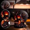 Halloween Lava Stone Skull Figurine Table Lamp Aesthetic Desk Lamp Spooky LED Desk Light Gothic Night Light for Party Mantel Dec