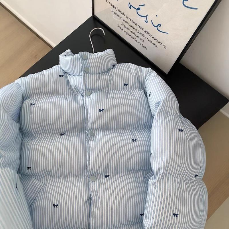 Winter striped short down cotton-padded jacket for women's small cotton-padded jacket design sense super bread clothes cotton-padded jacket tide