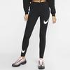 Nike Sportswear Logo Print Slim Fit Mid-Rise Fitness Leggings Women Bottoms Black CJ2656-013