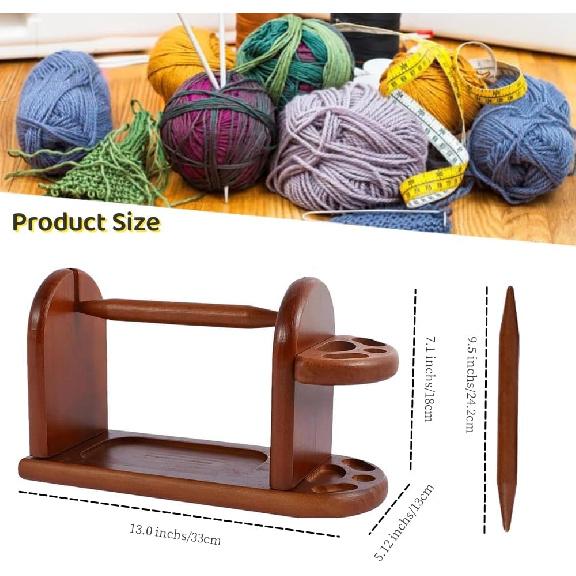 Generic Yarn Holder for Crocheting Wooden Yarn Rack Stand with Slots Yarn Storage Organizer Knitting & Crochet Supplies Horizontal Yarn Spinner